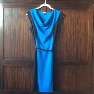 Neiman Marcus Blue & Black Jersey Dress, size 10